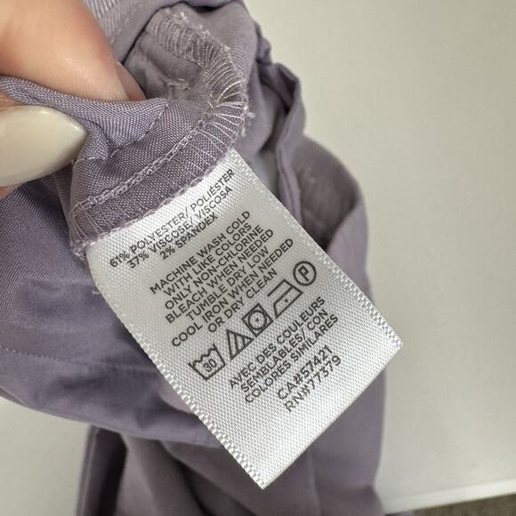 Ann Taylor Womens Pants Medium Pastel Purple Wide Leg Trouser High Rise Career - Picture 11 of 11